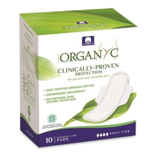Organyc Period Pads - Night (Heavy Flow) Folded with Wings -