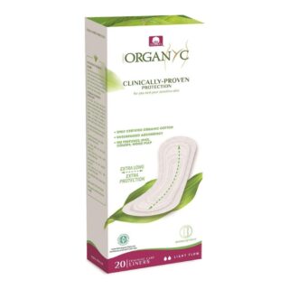 Organyc Extra Long Flat Panty Liners Light Flow