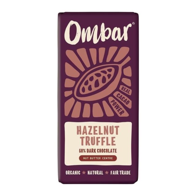 Ombar Centres Hazelnut Truffle Dark Chocolate Bar