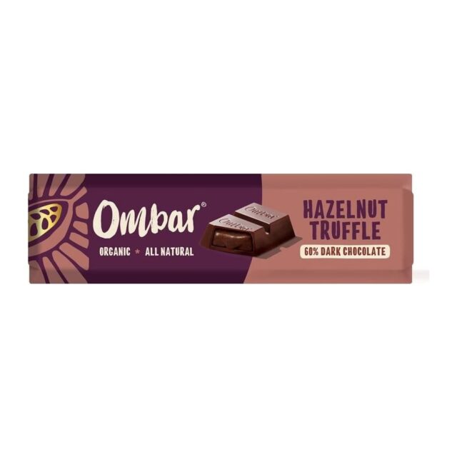 Ombar Hazelnut Truffle Filled Chocolate Bar