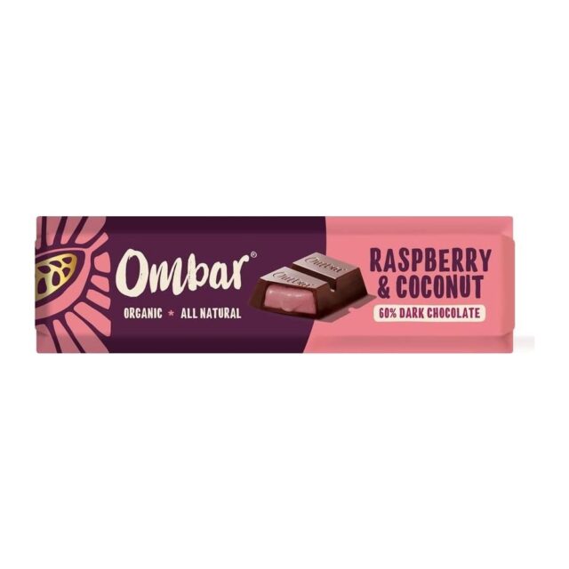 Ombar Coco Raspberry Filled Chocolate Bar