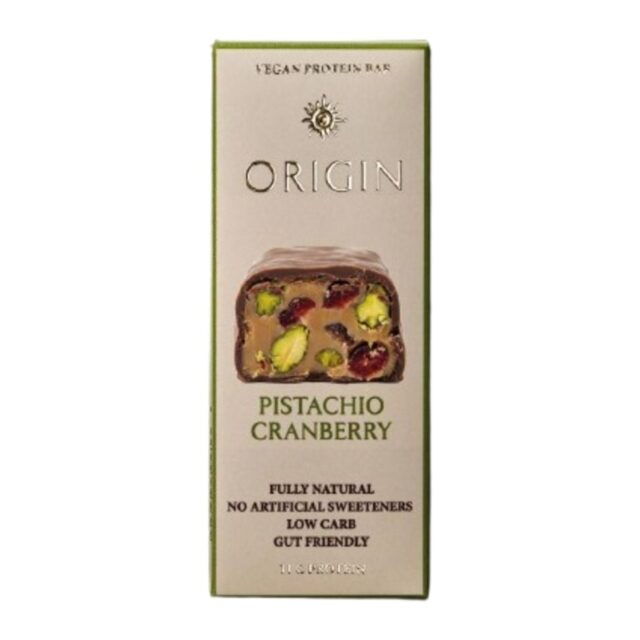 Origin Vegan Protein Bar Pistachio Cranberry