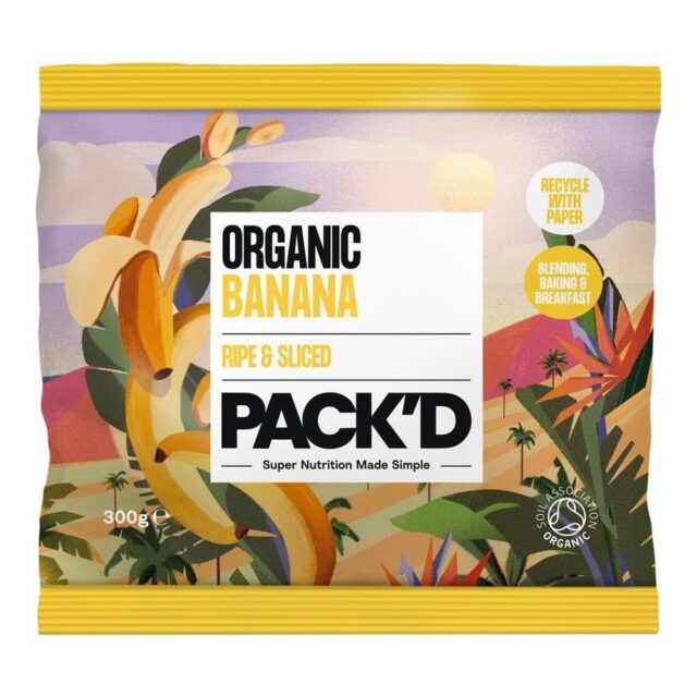 Pack'd Organic Banana Ripe and Creamy Sliced