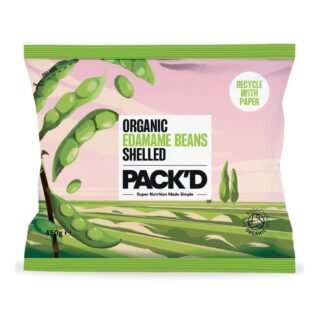 Pack'd Organic Shelled Edamame (Soya) Beans (100%)