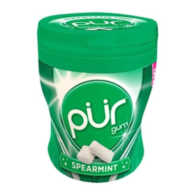 Pur Gum Aspartame Free Spearmint Gum 70g Shaker Cup