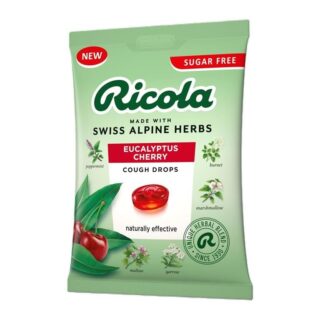 Ricola Cough Drops Eucalyptus Cherry 70g Bag Sugar Free