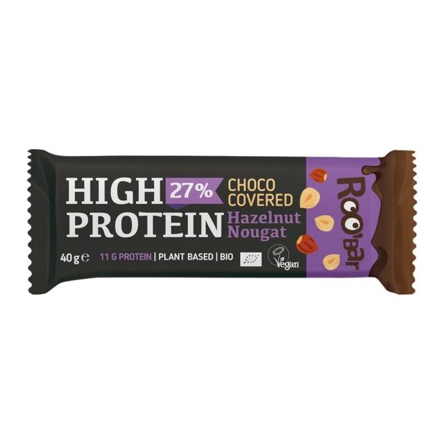 ROObar High Protein Chocolate Covered Bar with Hazelnut Nougat