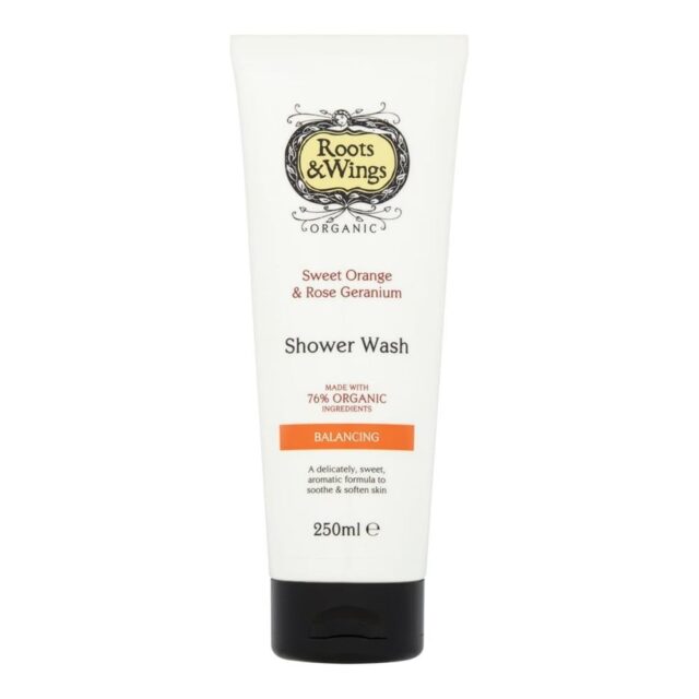 Roots and Wings Organic Sweet Orange & Rose Geranium Shower Wash