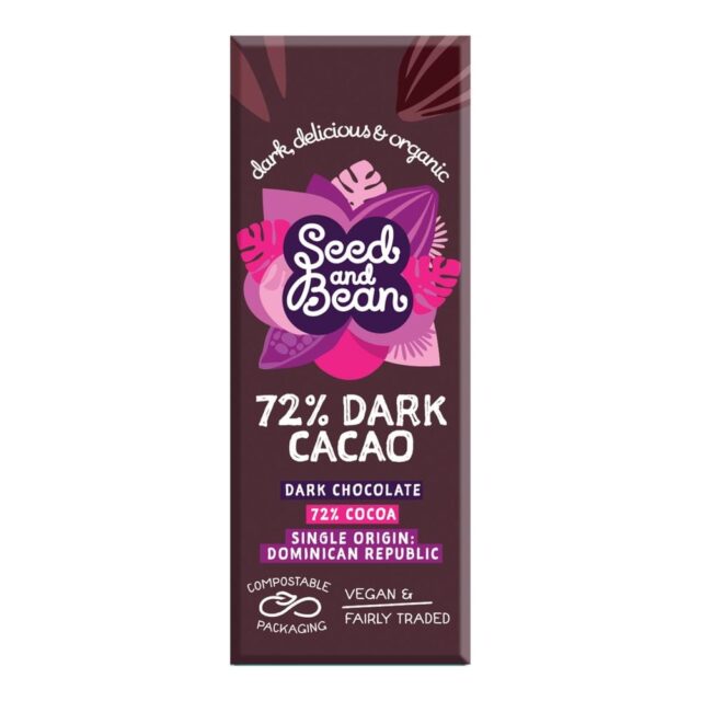 Seed & Bean 72% Dark Cacao Chocolate Bar