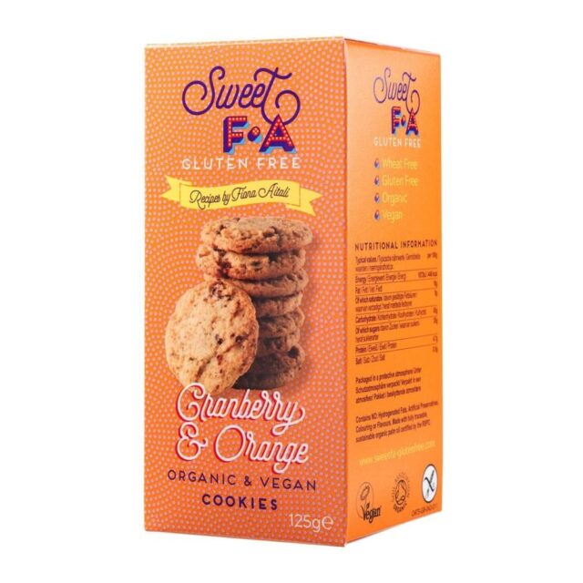 Sweet FA Organic Gluten-Free and Vegan Cranberry & Orange Cookies
