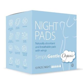 Simply Gentle Organic Cotton Night Time Pads with Wings