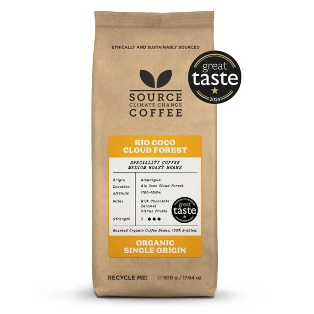 Source Climate Change Coffee Organic Nicaragua Rio Coco 500g Beans