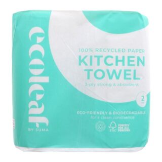 Suma Ecoleaf Kitchen Towel 3 Ply Twin Pack