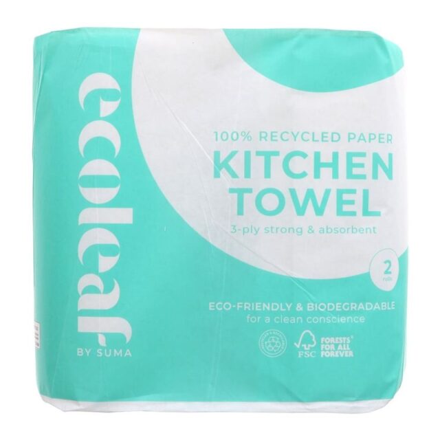 Suma Ecoleaf Kitchen Towel 3 Ply Twin Pack