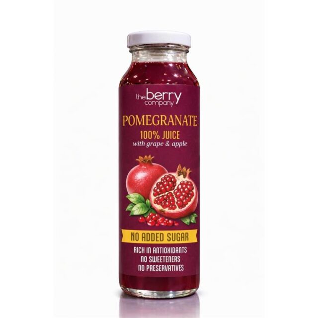 The Berry Company Pomegranate Juice Drink Glass Bottle