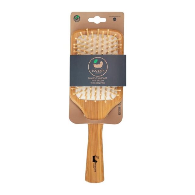 The Eco Bath Bamboo Hairbrush With Wooden Pins - 1 Unit