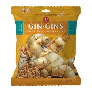 The Ginger People Gin Gins Spicy Turmeric Ginger Candy 60g bags
