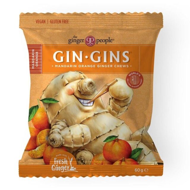 The Ginger People Gin Gins Mandarin Orange Ginger Chews 60g bag