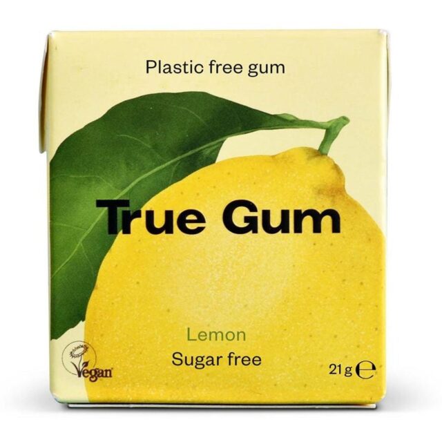 True Gum Plastic Free Sugar Free Chewing Gum - Lemon