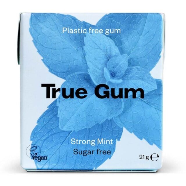 True Gum Plastic Free Sugar Free Chewing Gum - Strong Mint