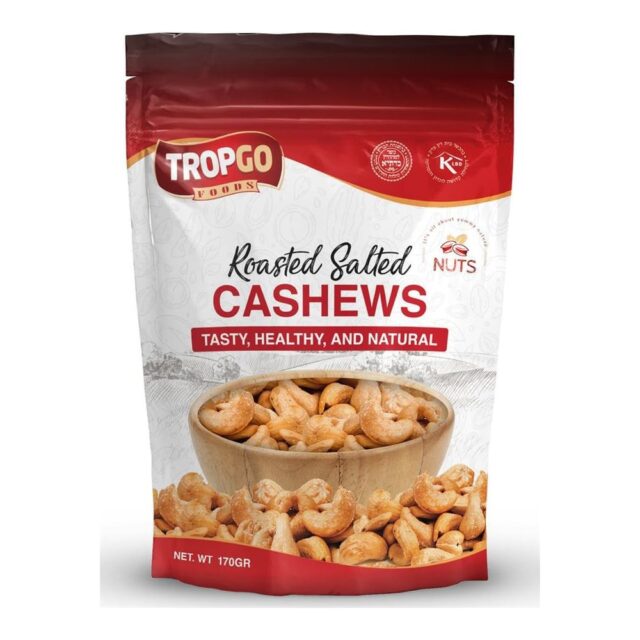 Tropgo Foods Roasted Salted Cashews 170g Bag