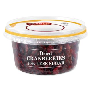 Tropgo Foods Dried Cranberries Reduced Sugar