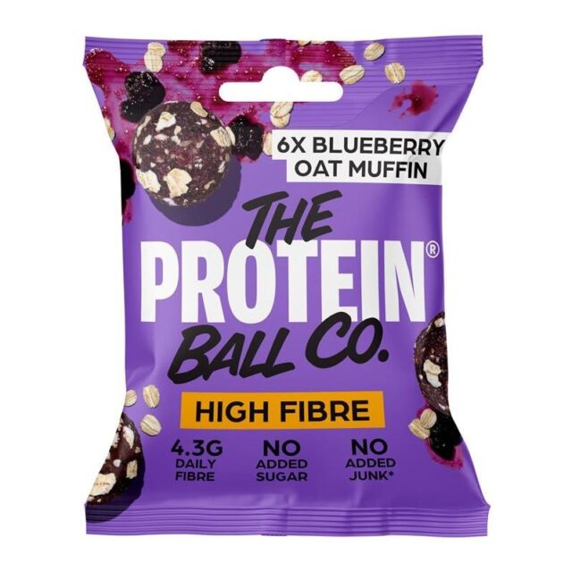 The Protein Ball Co Blueberry Oat Muffin High Fibre Breakfast Balls