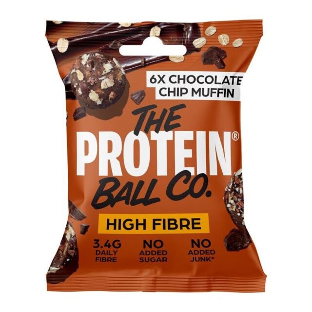 The Protein Ball Co Choc Chip Muffin Protein - High Fibre Breakfast Snack