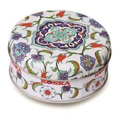 Truede Koska Rose & Lemon Round Tin Box Turkish Delight
