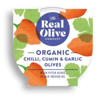 The Real Olive Company Organic Chilli Cumin & Garlic Mixed Pitted Olives
