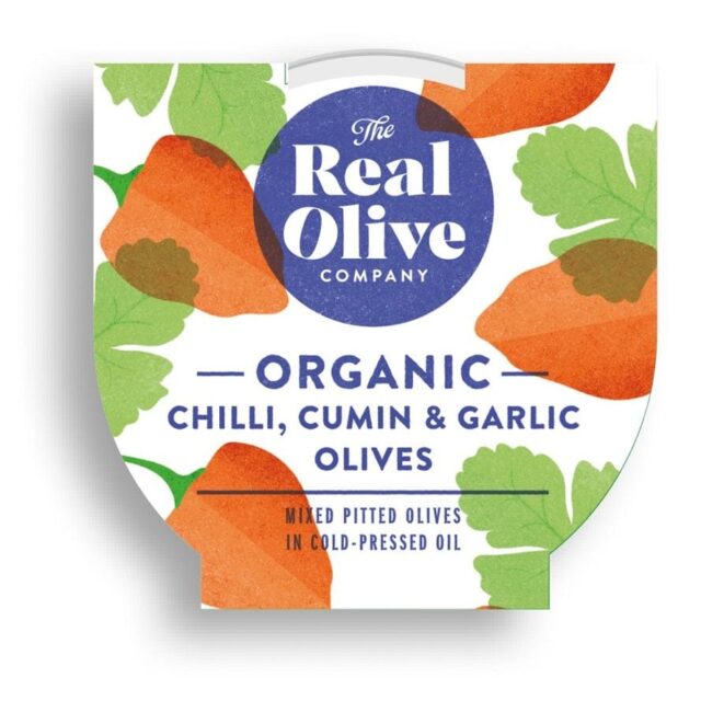 The Real Olive Company Organic Chilli Cumin & Garlic Mixed Pitted Olives