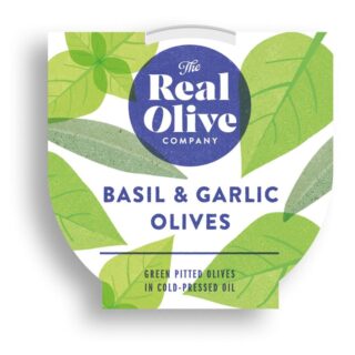 The Real Olive Company Basil & Garlic Mammoth Olives