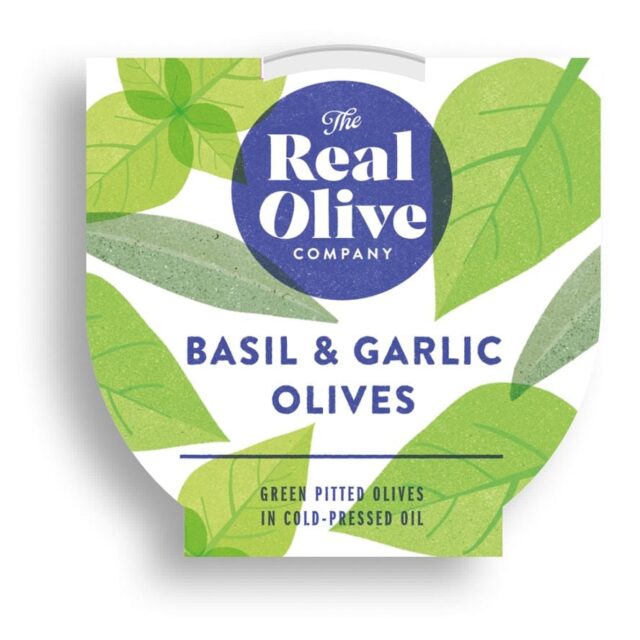 The Real Olive Company Basil & Garlic Mammoth Olives