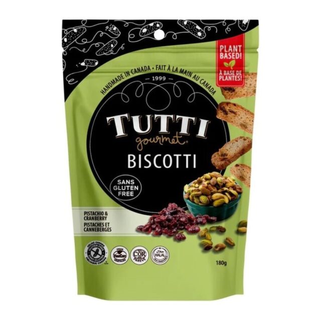 Tutti Handmade Gluten Free Vegan Pistachio Cran Biscotti