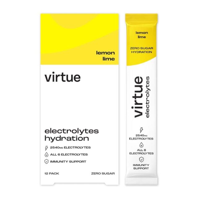 Virtue Drinks Electrolytes Hydration - Lemon Lime 12 x 5g Sachets