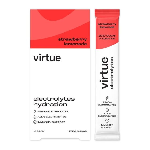 Virtue Drinks Electrolytes Strawberry Lemonade 12 x 5g Sachets