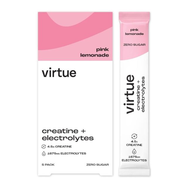 Virtue Drinks Creatine Electrolytes Pink Lemonade 5 x 8.6g Sachets