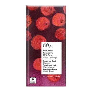 Vivani Dark Cranberry Chocolate 70% Organic