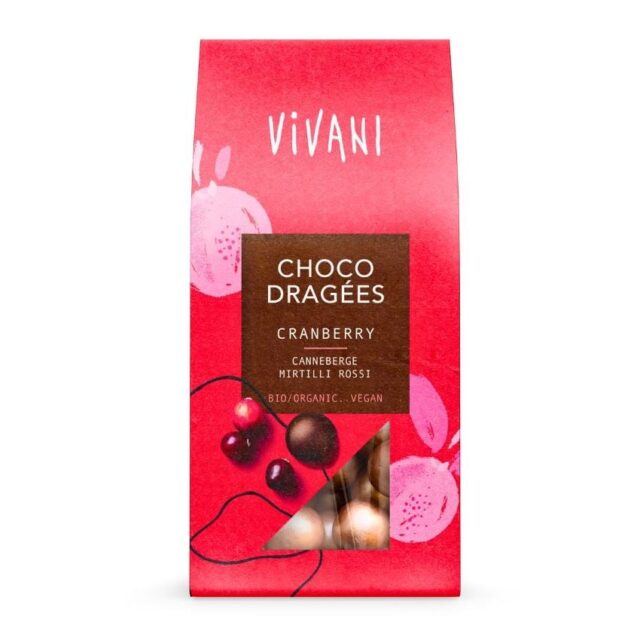 Vivani Choco Dragees Cranberry