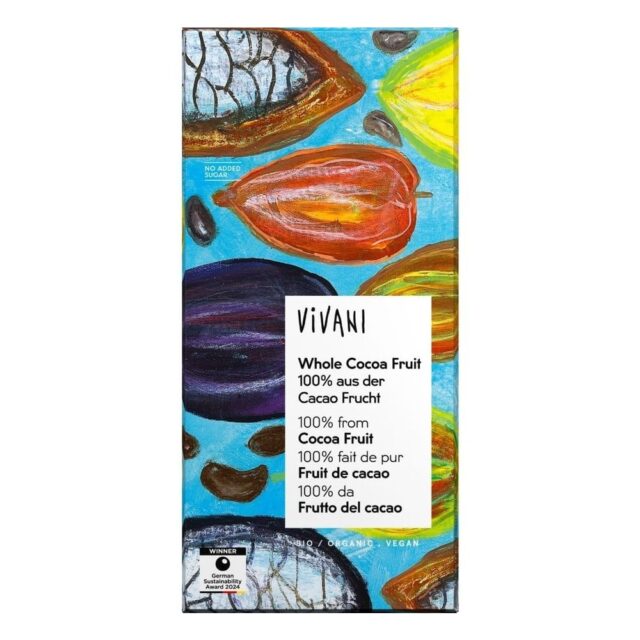 Vivani Whole Cocoa Fruit 100% Chocolate Bar Organic