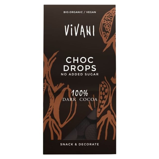 Vivani Dark Chocolate Drops 100% Cocoa Organic