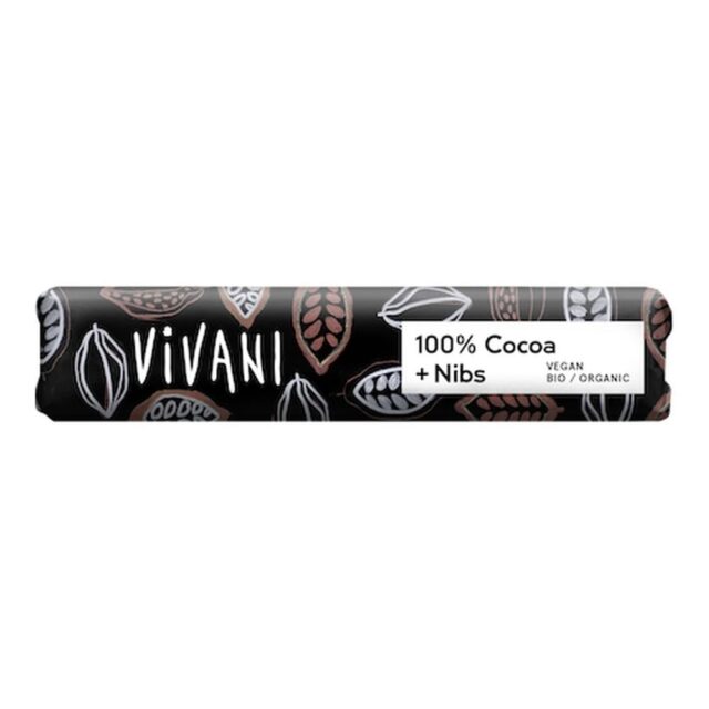 Vivani Dark 100+ Chocolate with Cocoa Nibs Organic