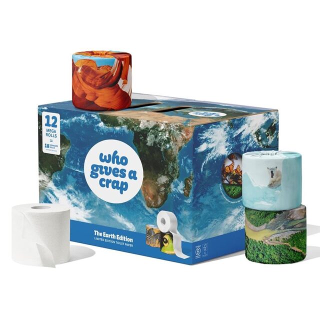 Who Gives A Crap Extra Soft Toilet Tissue 12 Mega Rolls (Earth Limited Edition)