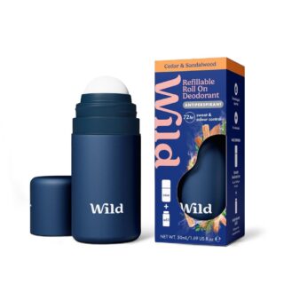 Wild Men's Navy Case and Sandalwood Antiperspirant Roll On
