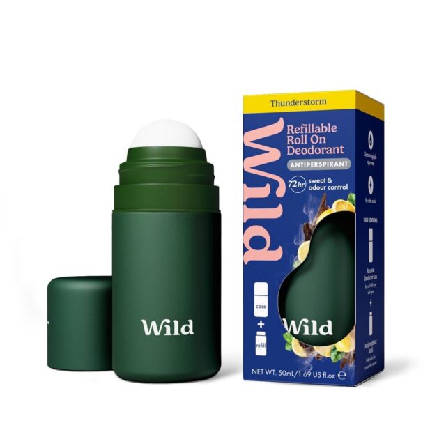 Wild Men's Green Case and Thunderstorm Antiperspirant Roll On