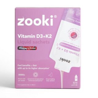 Zooki Vitamin D3 + K2 3000iu Berry Box Liposomal