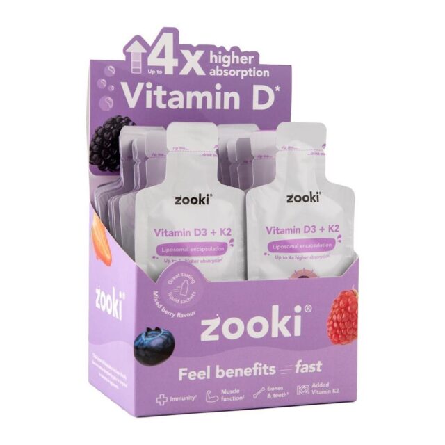 Zooki Vitamin D3 + K2 3000iu Berry 1x10ml Sachet Liposomal