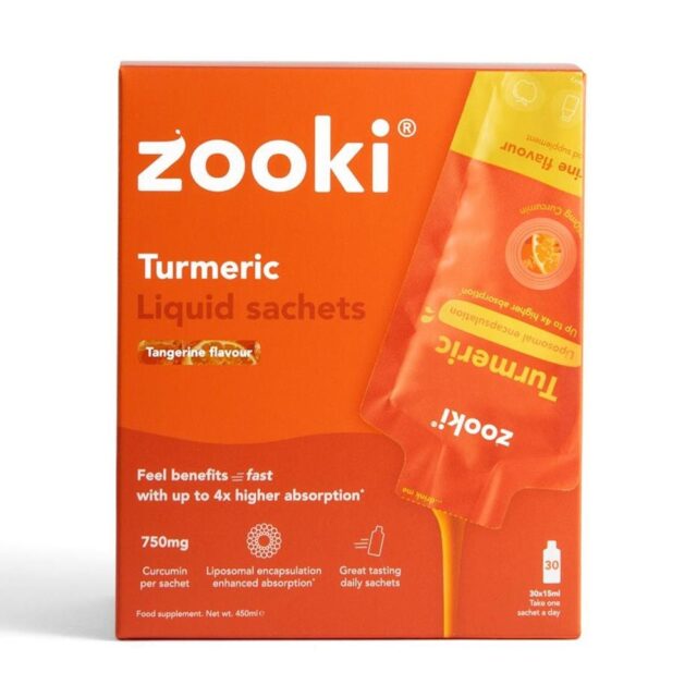 Zooki Turmeric 750mg Tangerine Box Liposomal