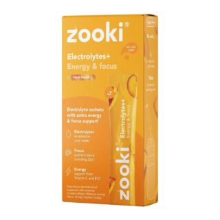 Zooki Electrolytes+ Energy & Focus Peach Flavour Box