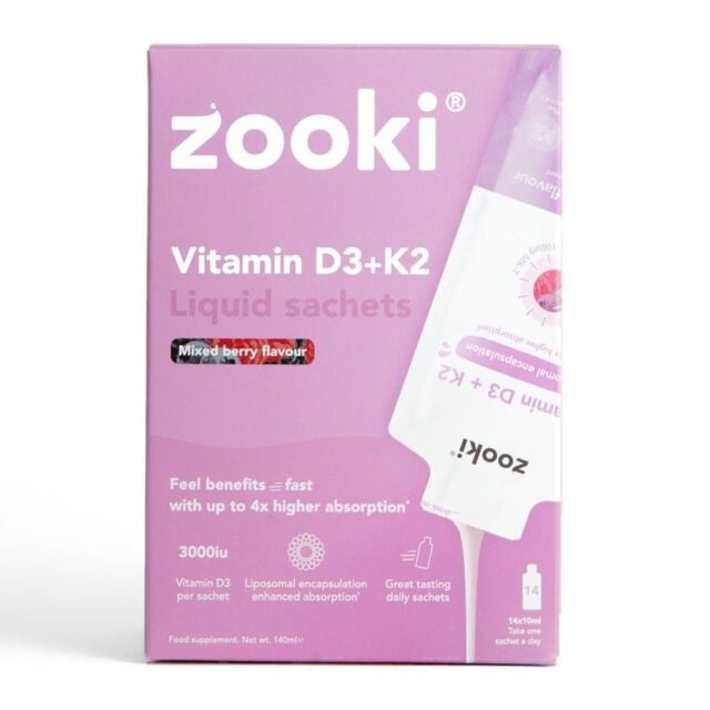 Zooki Vitamin D3 + K2 3000iu Berry Box Liposomal